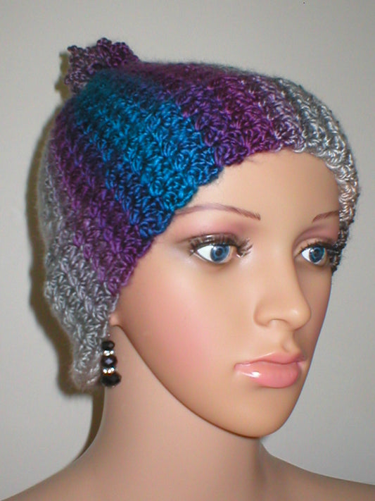 Supersoft crochet beanie hat with crochet pom pom - Chic