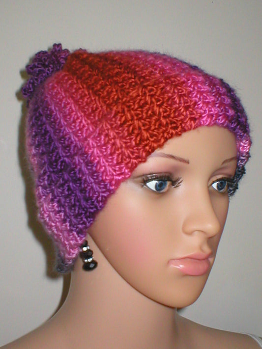 Supersoft hand crocheted beanie with crochet pom pom - Luna