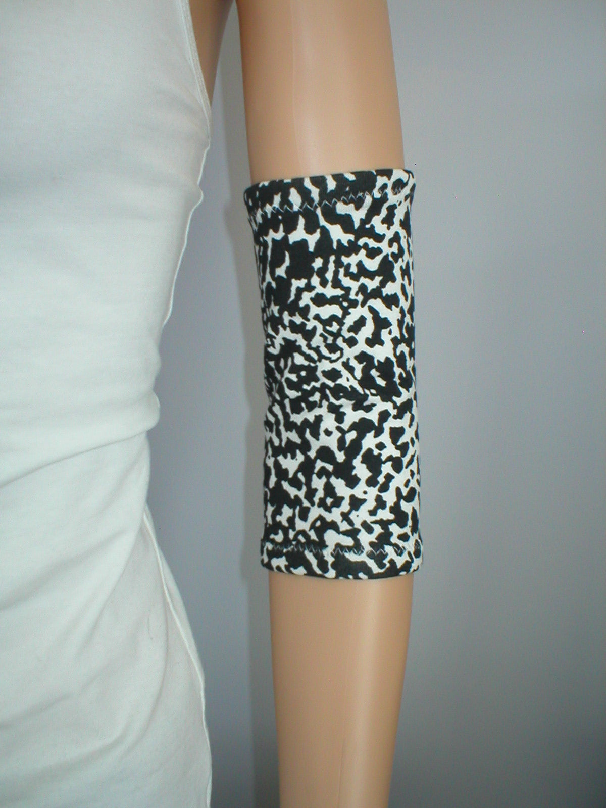 Premium patterned large picc line sleeves - Black white cheetah