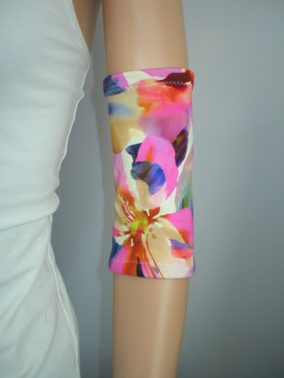 Premium patterned picc line covers - Extra large - Bright floral