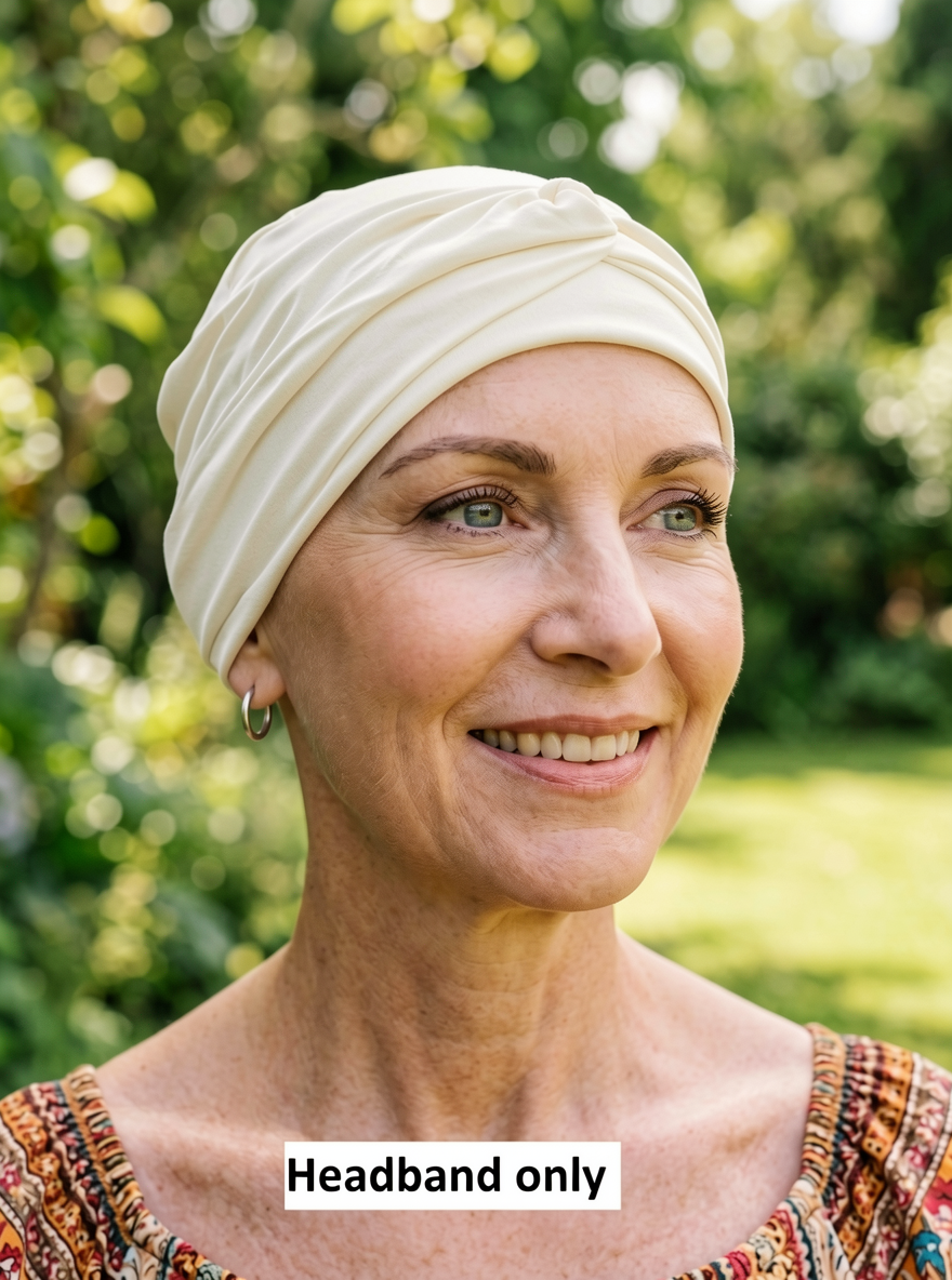 Soft jersey twist headband - Emma cream