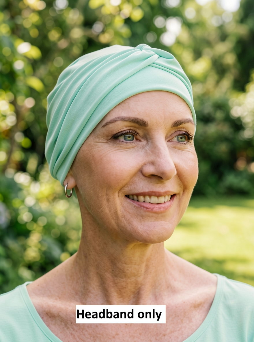 Soft twist jersey headband - chemo hat accessory - Emma mint