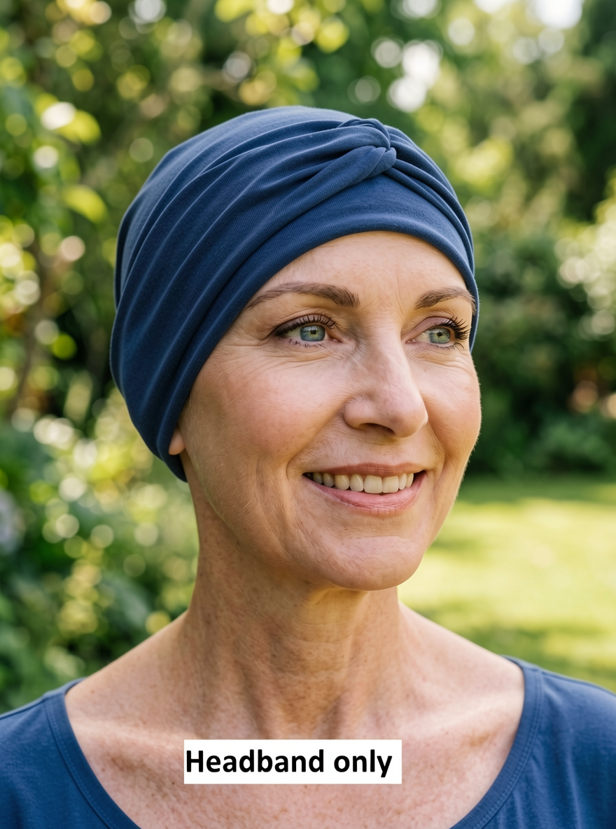 Soft jersey twist chemo headband  - Emma steel