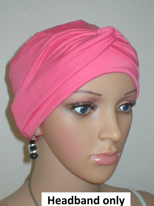 Soft jersey twist headband - chemo hat accessory - Emma coral