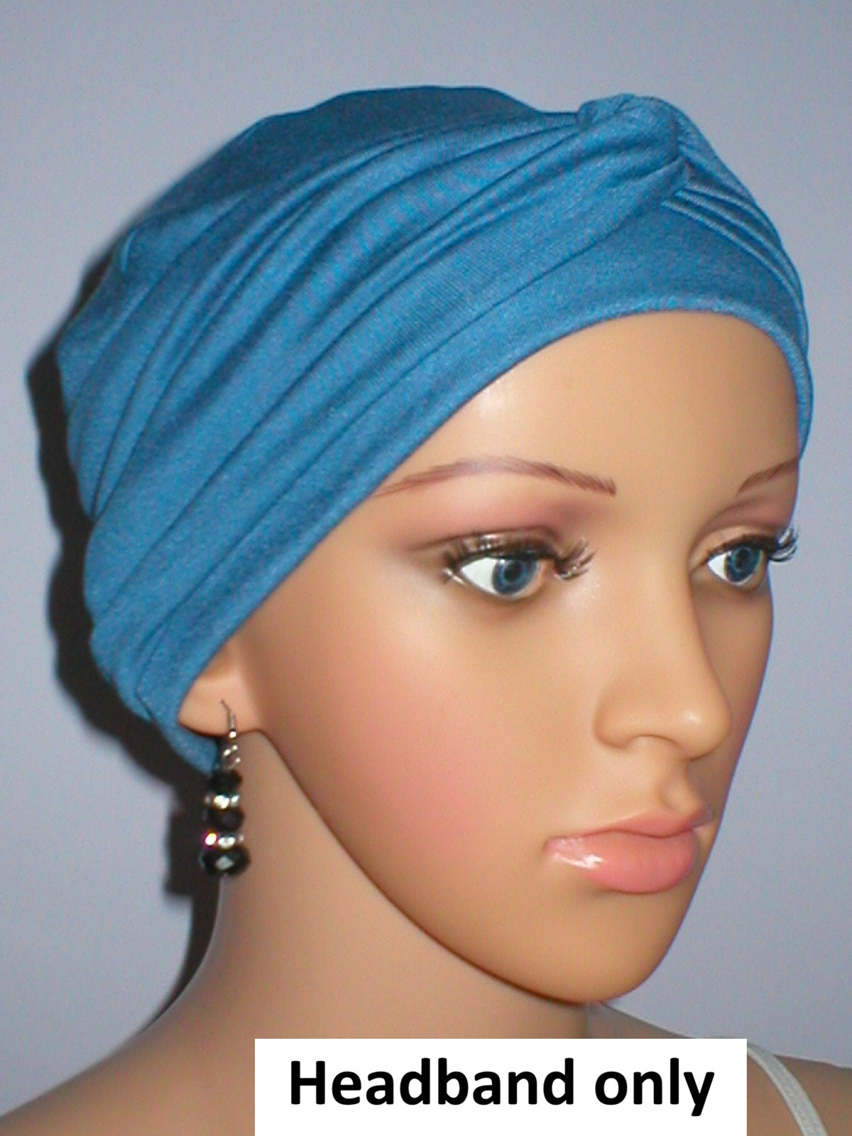 Soft twist jersey headband - chemo hat accessory - Emma denim