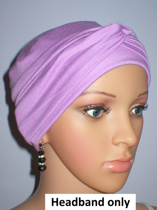 Softtwist jersey headband -chemo hat accessory - Emma lavender