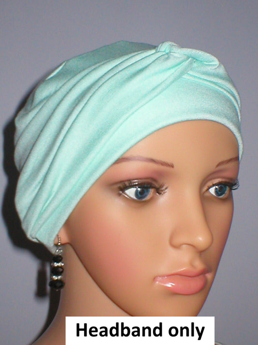 Soft twist jersey headband - chemo hat accessory - Emma mint