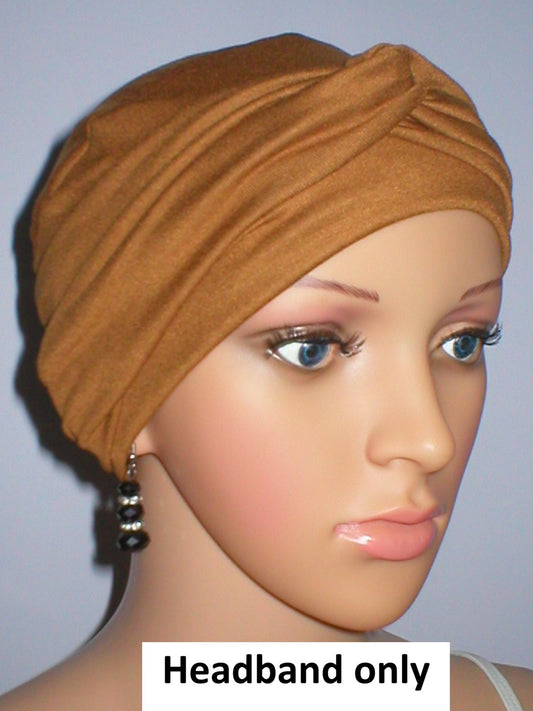 Soft jersey twist headband - chemo hat accessory - Emma ochre