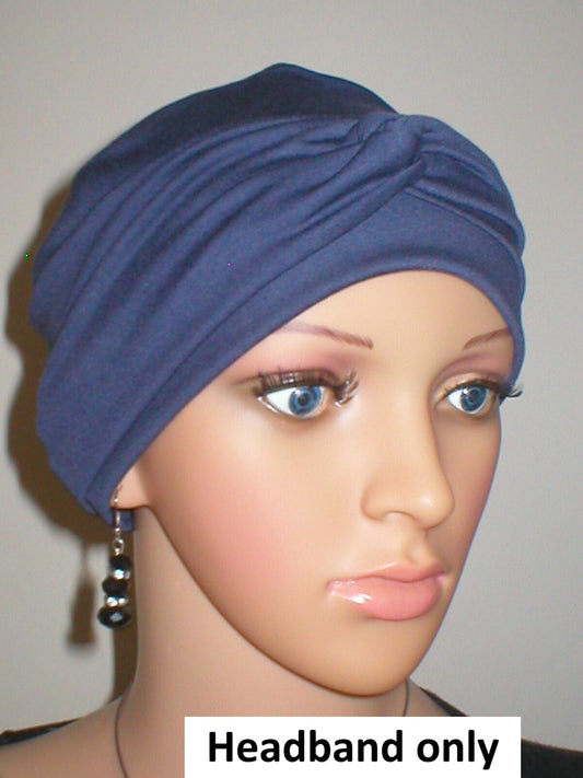 Soft jersey twist chemo headband  - Emma steel