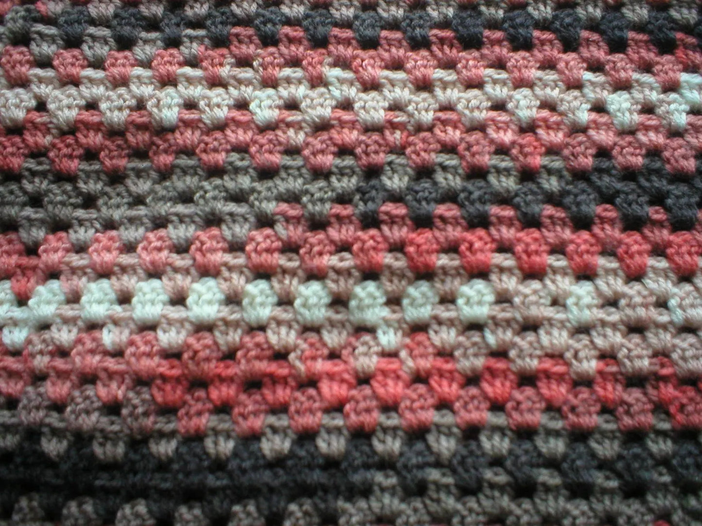 Soft hand crocheted lap blanket - Pomegranate 32x32 inches