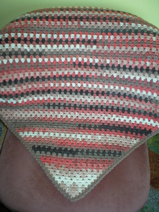 Soft hand crocheted lap blanket - Pomegranate 32x32 inches