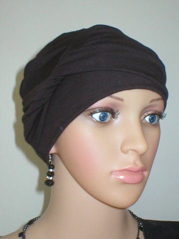 Soft breathable comfortable chemo hat and removable twist headband - Full coverage chemo headwear for cancer hairloss or Alopecia - Milly black