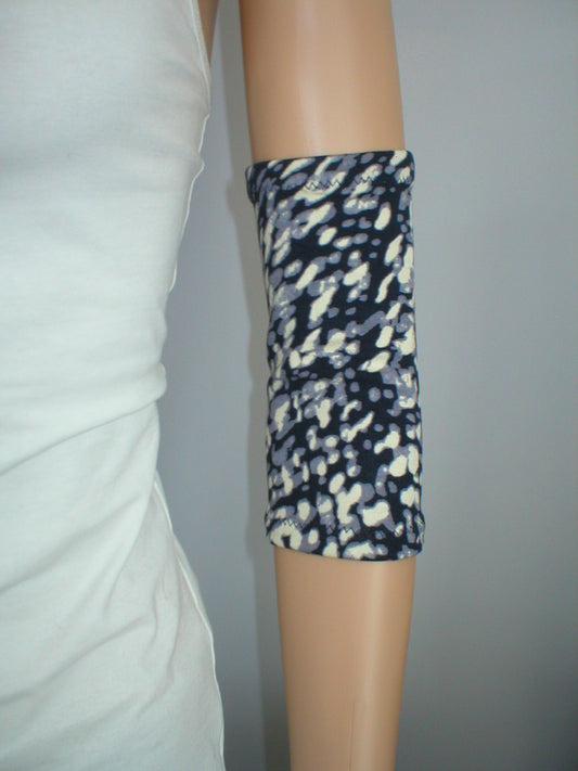 Extra small premium patterned picc line covers - picc line sleeves - Navy cream pebbles
