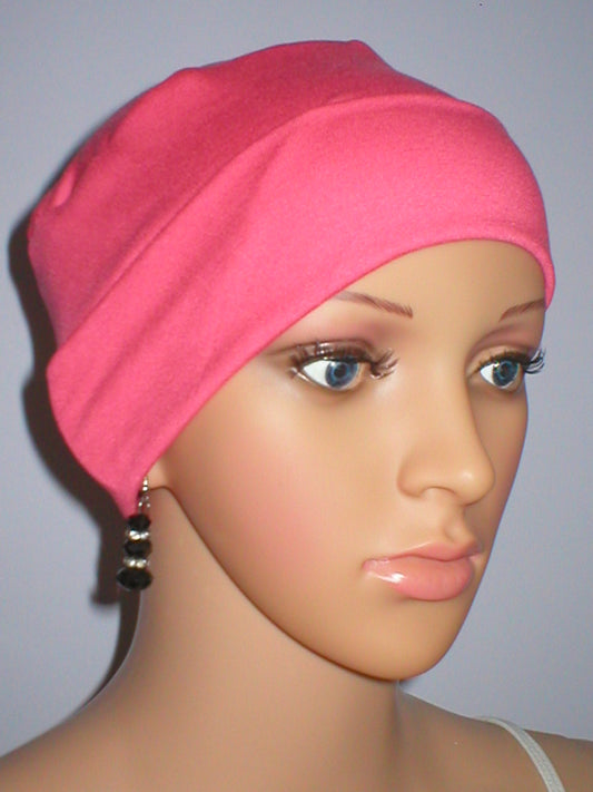 Soft comfortable base chemo hats for hair loss - Olivia Coral
