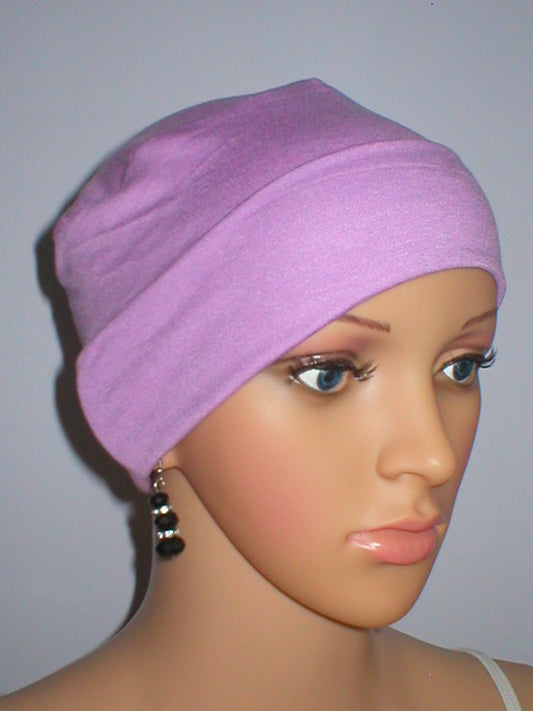 Soft comfortable base chemo hats for hair loss - Olivia lavender
