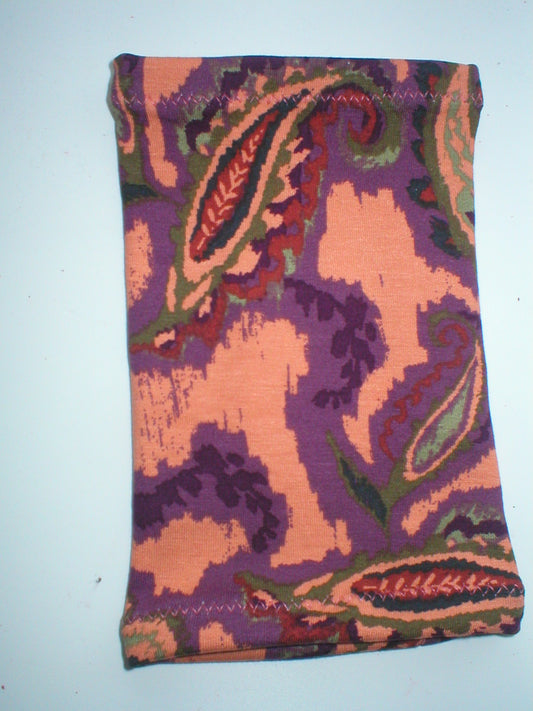 Premium patterned large picc line sleeves for chemo/diabetes etc - peach plum paisley