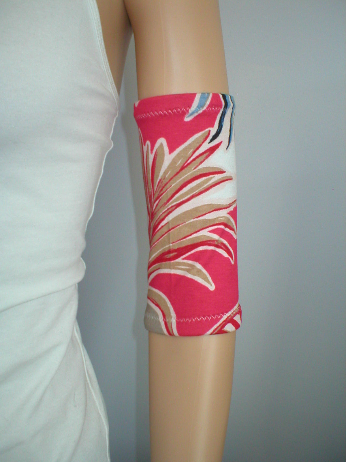 Premium patterned large picc line sleeves - Persimmon palm