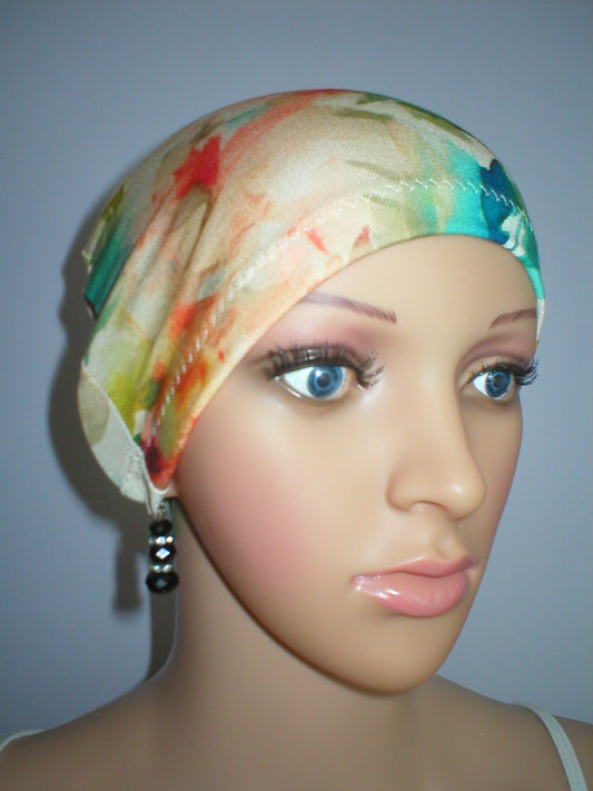 Soft lightweight comfortable chemo sleep hat/sleep cap - sunshine floral