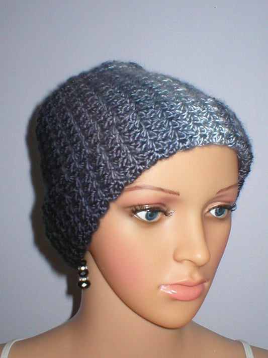 Supersoft hand crochet beanie with turn up - Stardust
