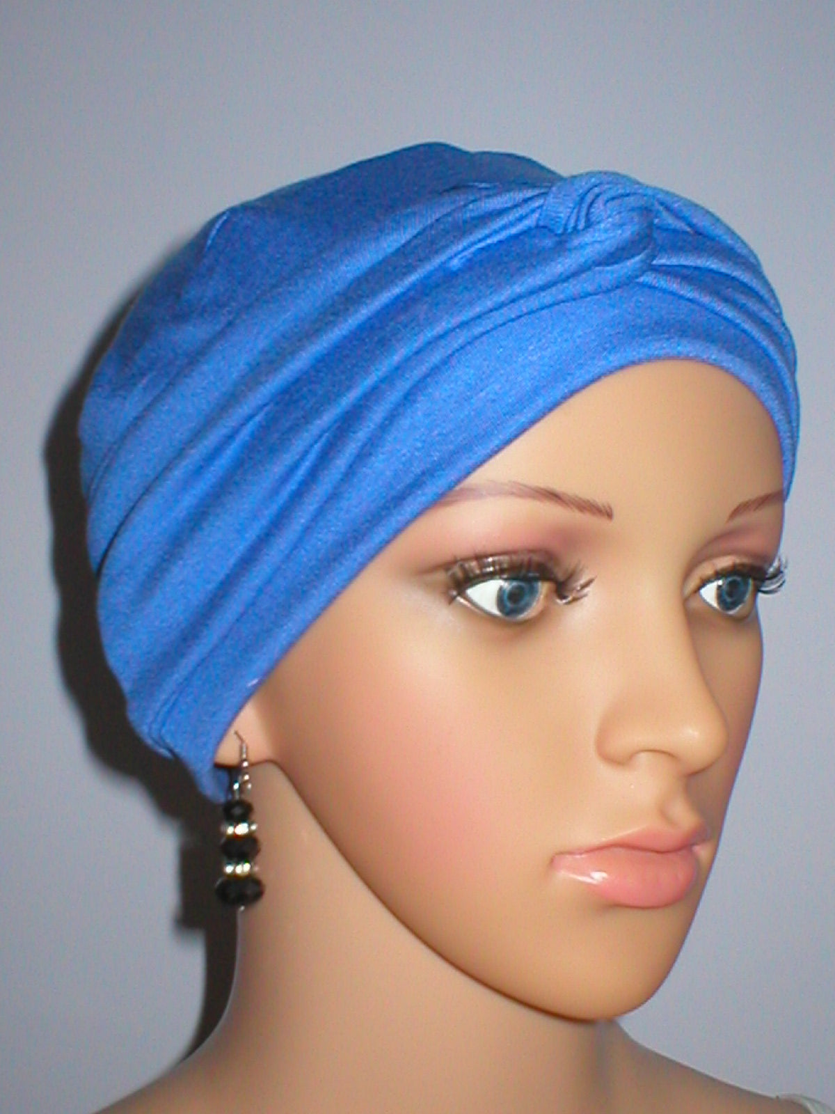 Soft ladies chemo hat and twist headband - Suzie cornflower