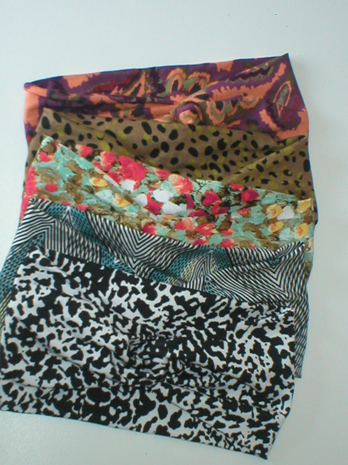 Pack of 5 assorted patterned twist headbands - Lucky dip